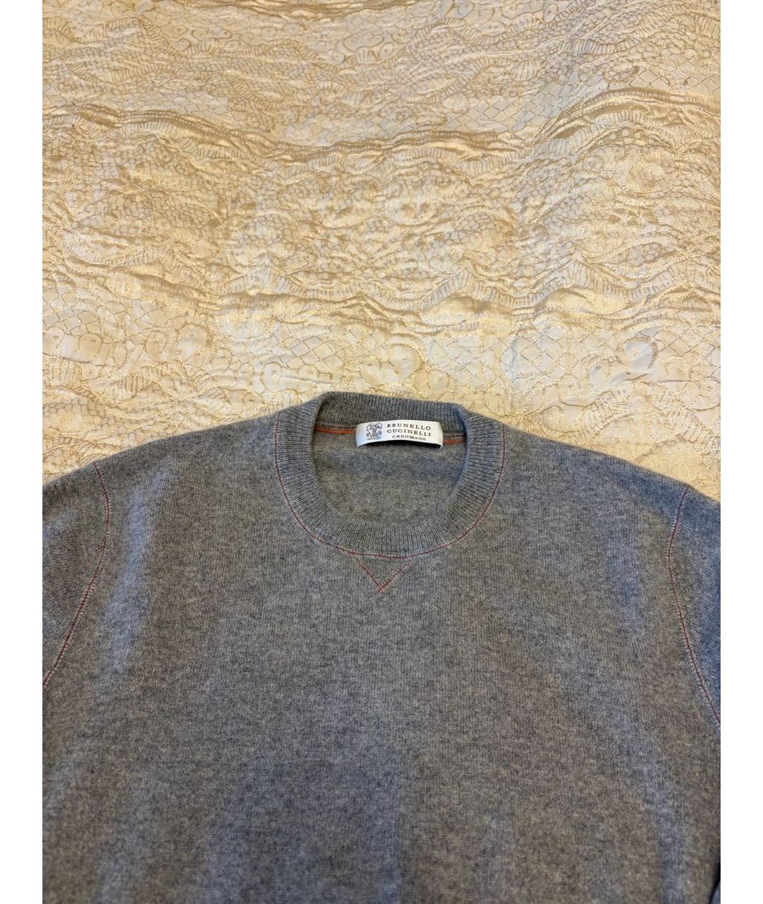BRUNELLO CUCINELLI Серый кашемировый джемпер / свитер, фото 2