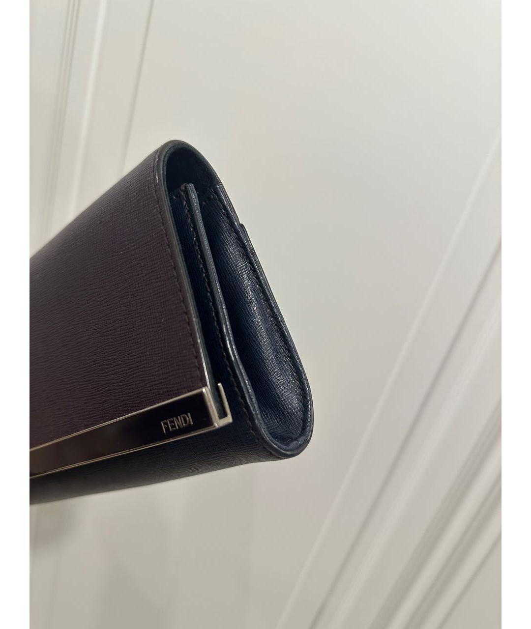 FENDI Бордовая кожаная сумка с короткими ручками, фото 3