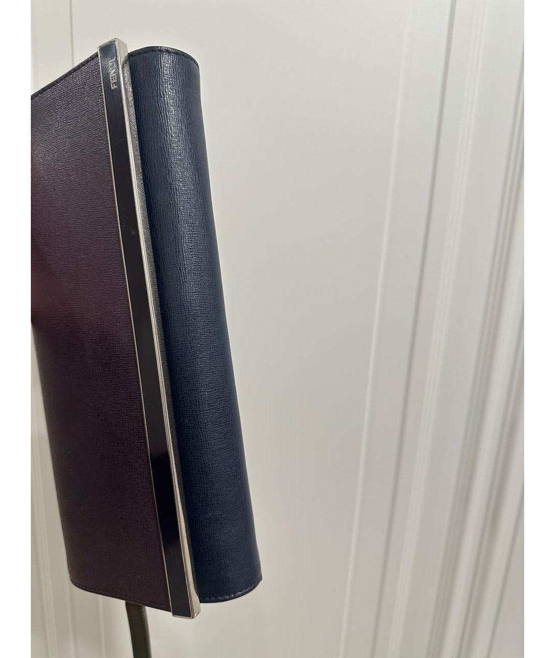 FENDI Бордовая кожаная сумка с короткими ручками, фото 5