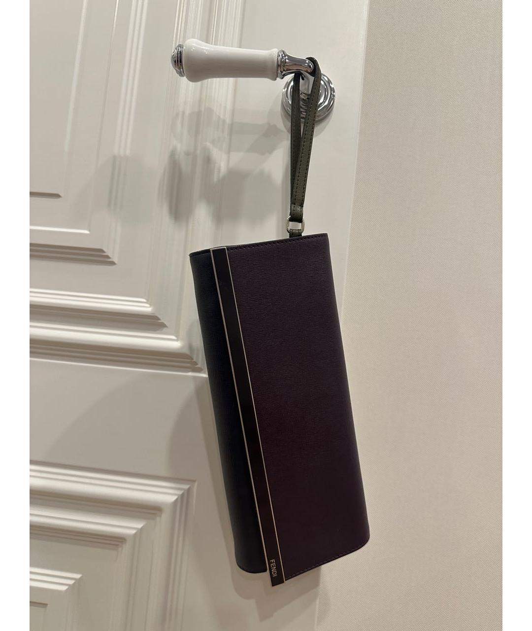 FENDI Бордовая кожаная сумка с короткими ручками, фото 7