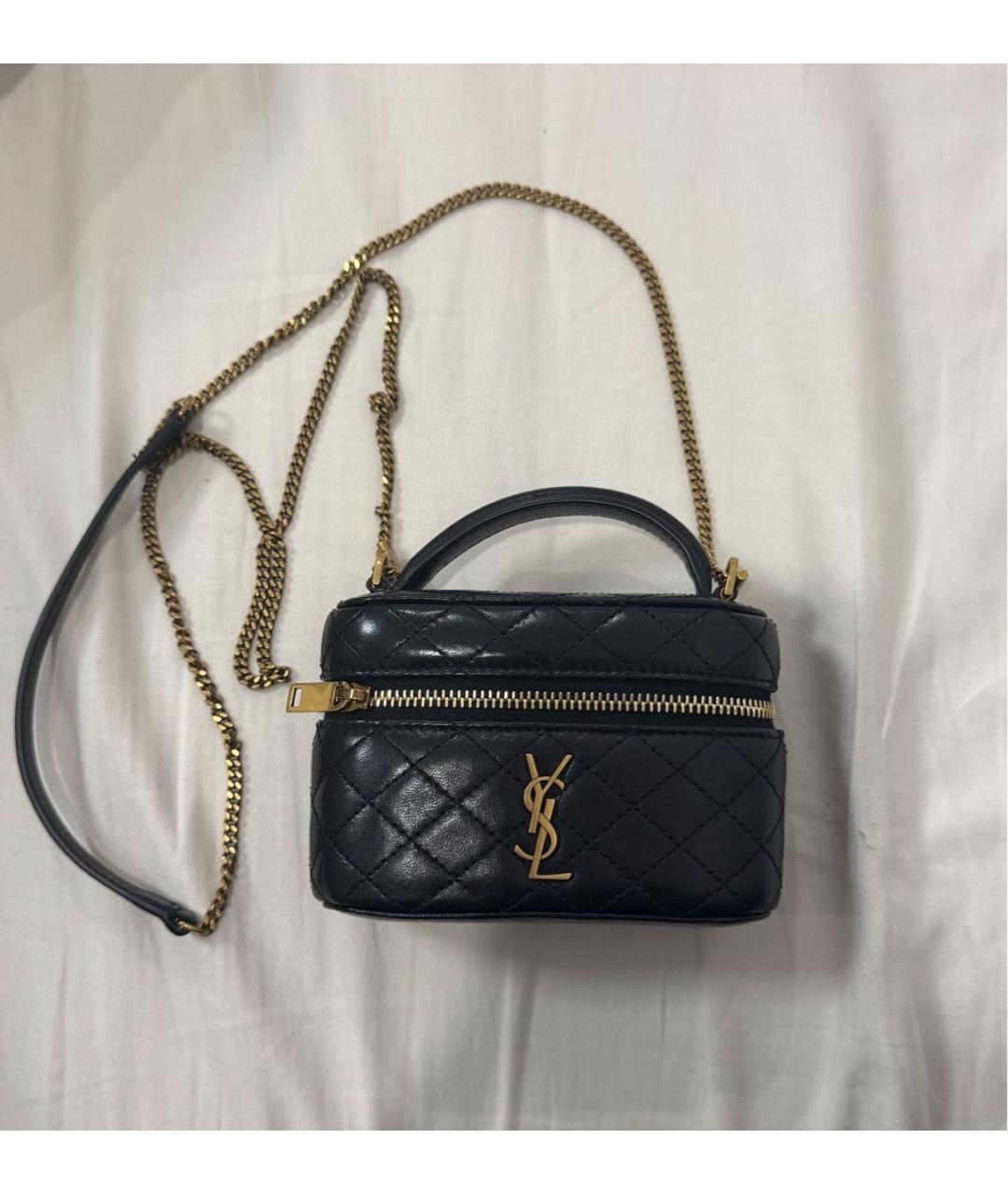 SAINT LAURENT Черная кожаная сумка через плечо, фото 5