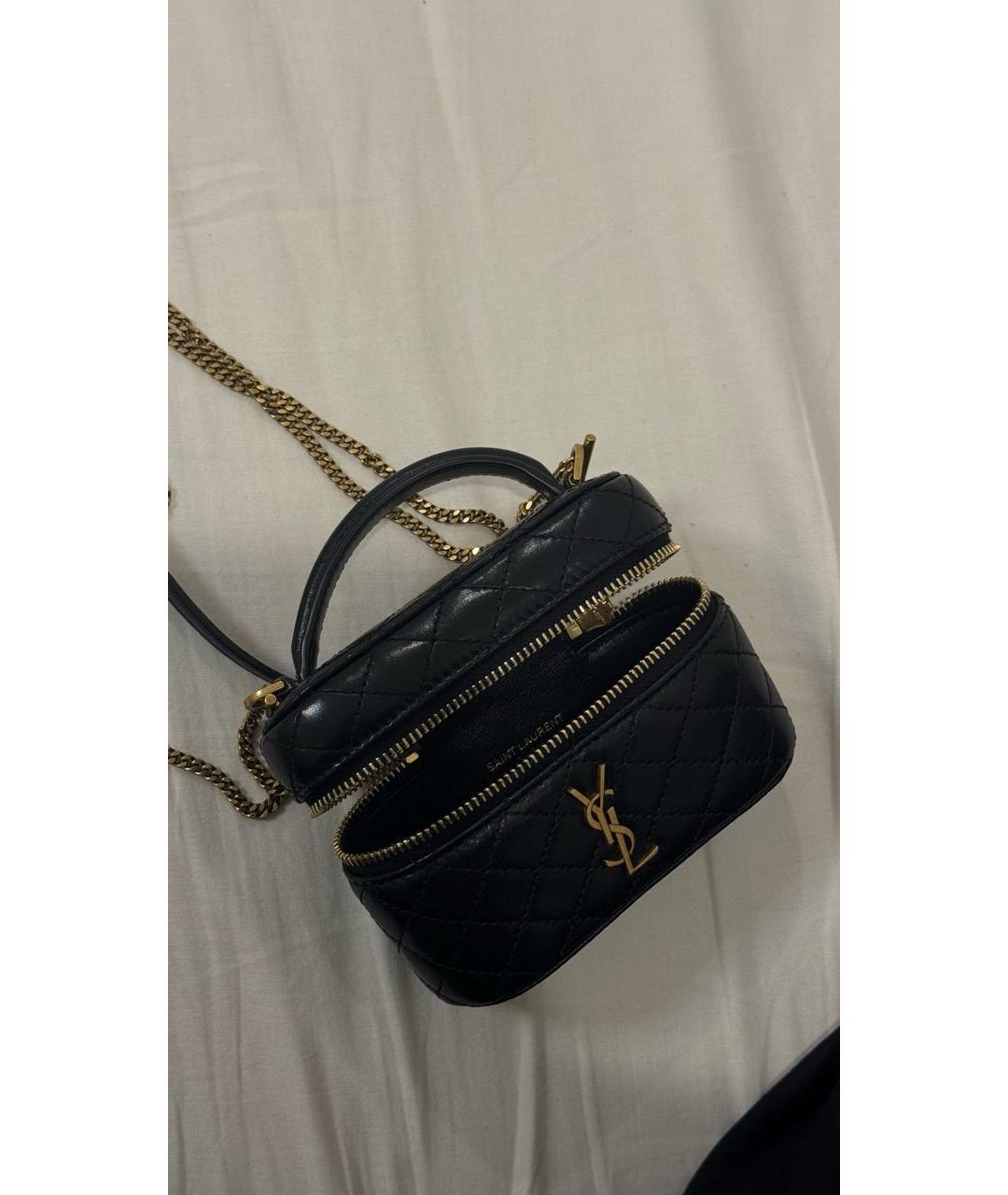 SAINT LAURENT Черная кожаная сумка через плечо, фото 4