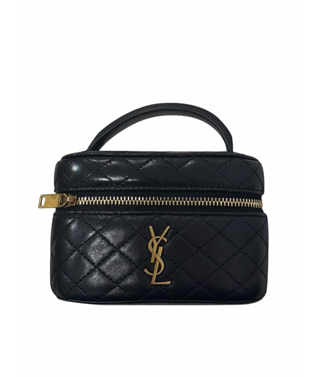 SAINT LAURENT Черная кожаная сумка через плечо, фото 1