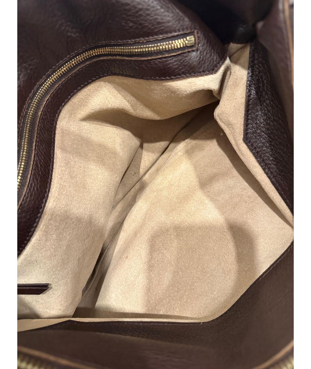 BOTTEGA VENETA Коричневая кожаная сумка через плечо, фото 7