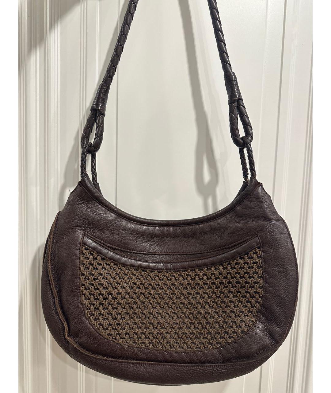 BOTTEGA VENETA Коричневая кожаная сумка через плечо, фото 2