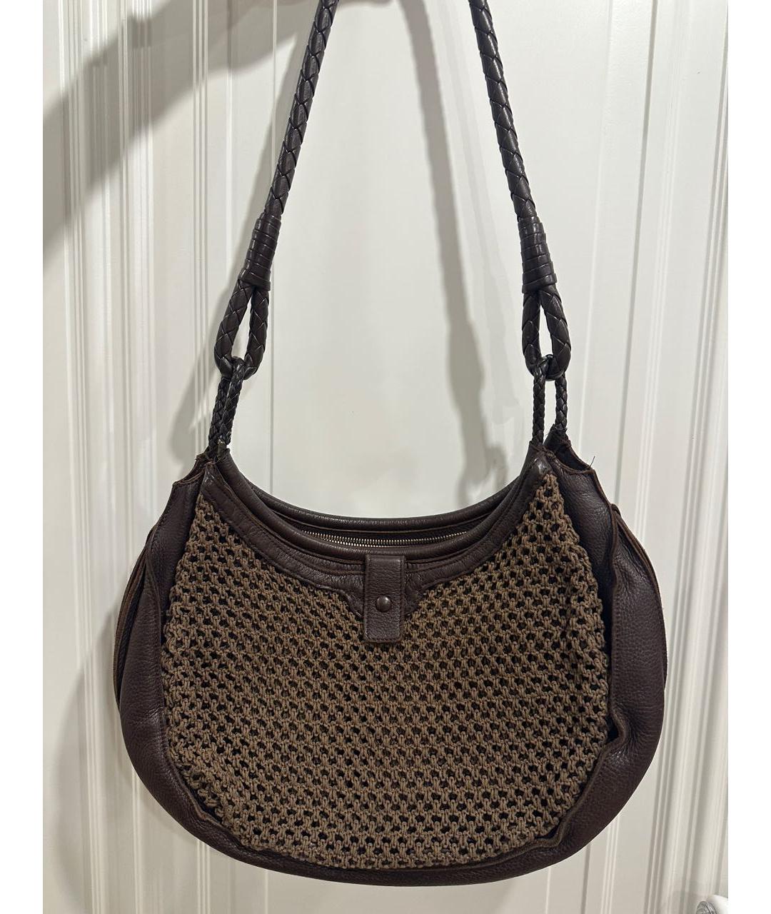 BOTTEGA VENETA Коричневая кожаная сумка через плечо, фото 9