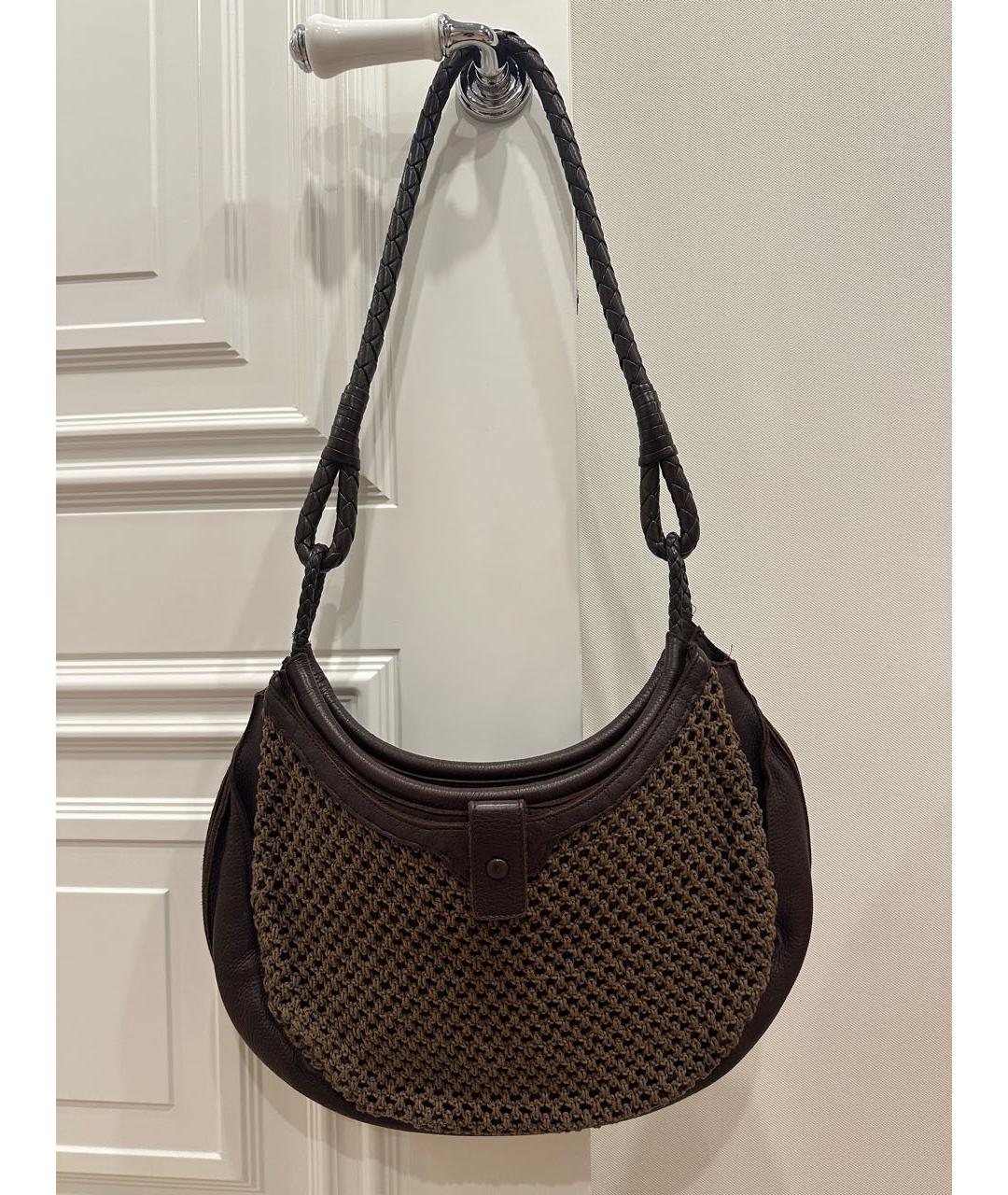 BOTTEGA VENETA Коричневая кожаная сумка через плечо, фото 3