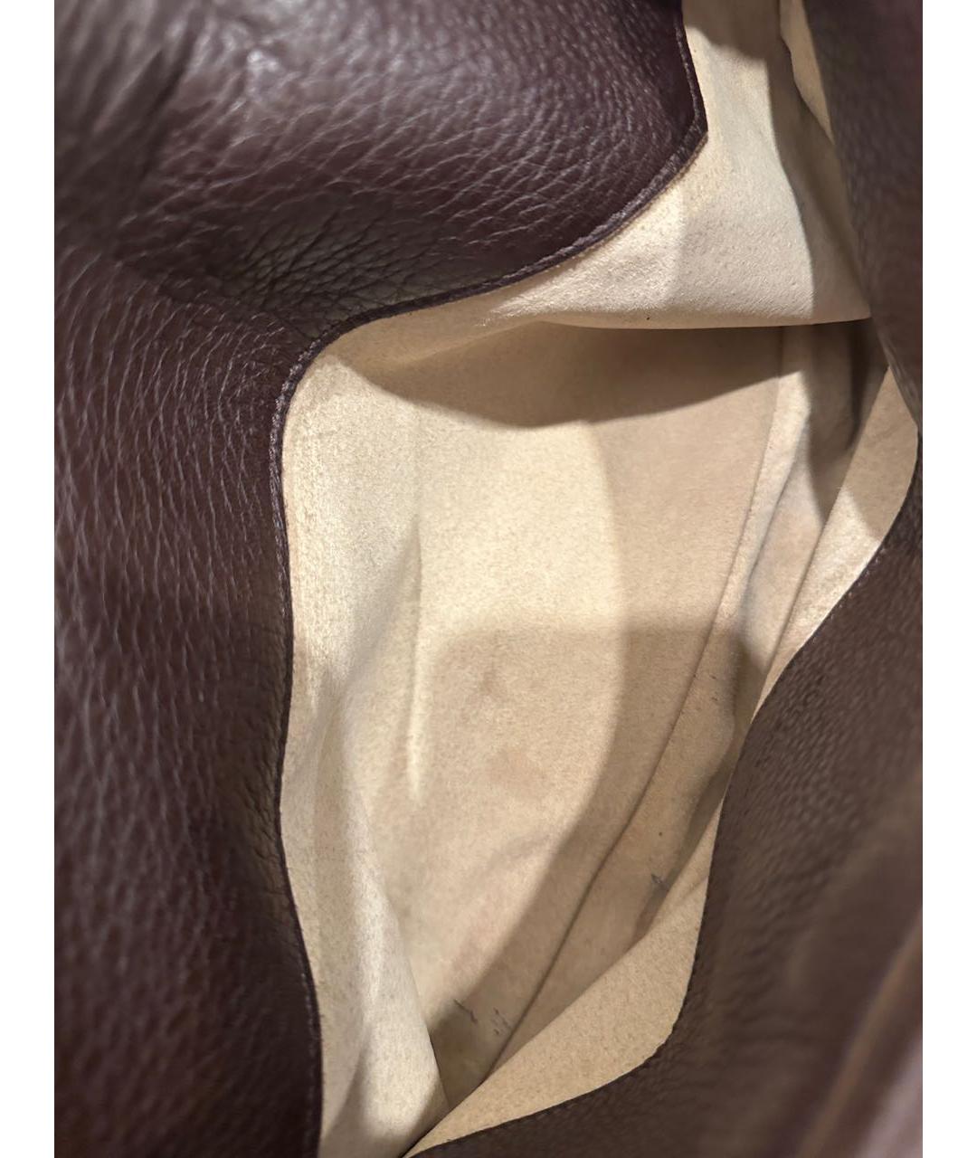 BOTTEGA VENETA Коричневая кожаная сумка через плечо, фото 8