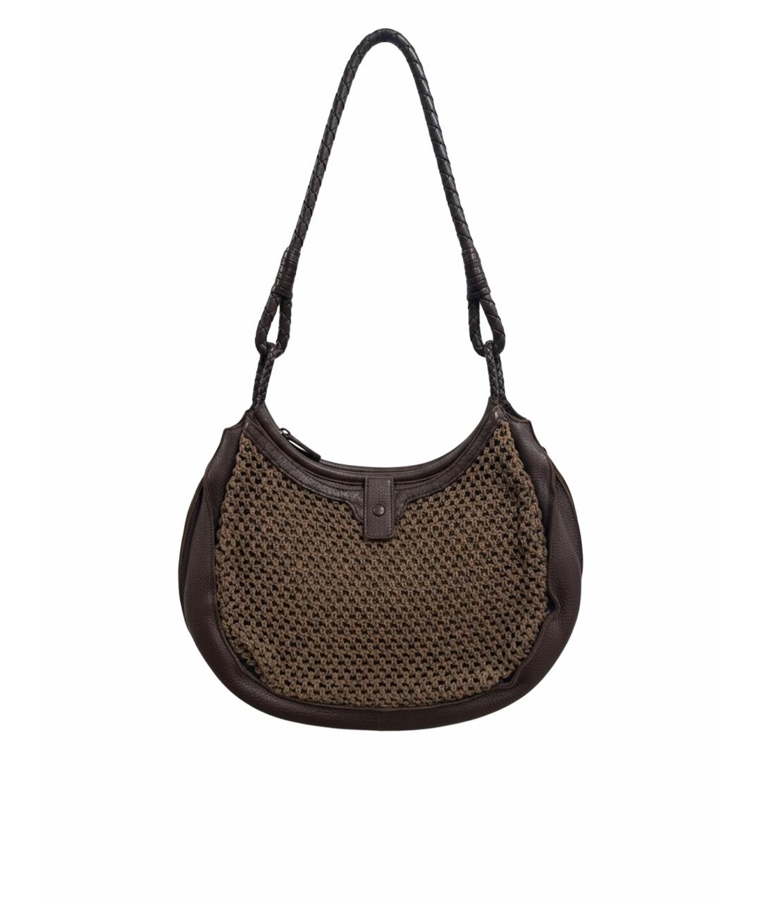 BOTTEGA VENETA Коричневая кожаная сумка через плечо, фото 1