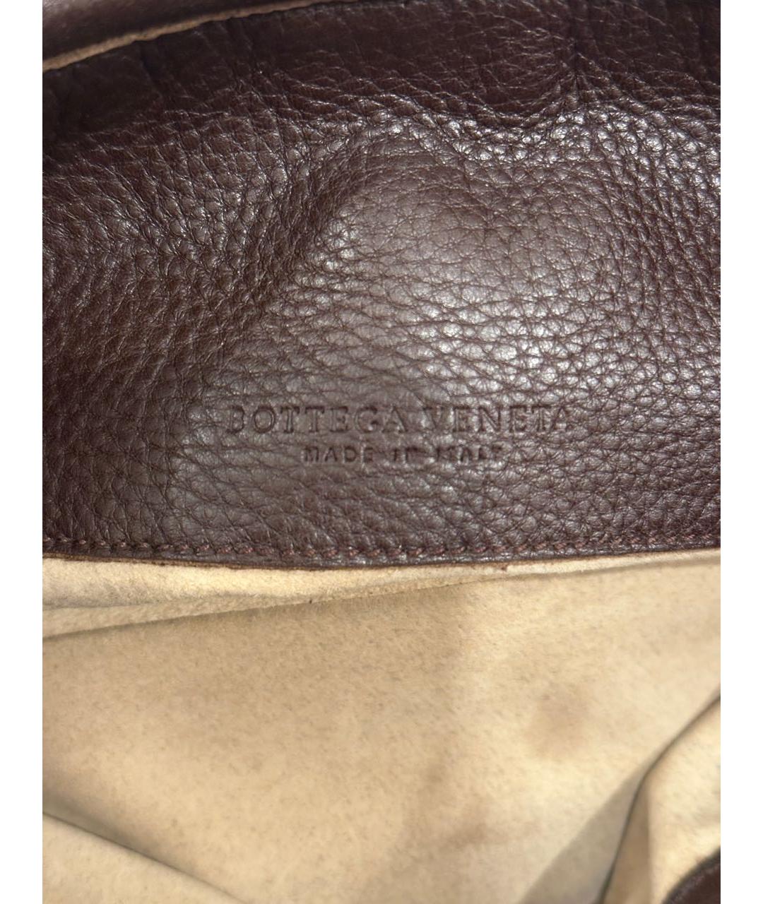 BOTTEGA VENETA Коричневая кожаная сумка через плечо, фото 5