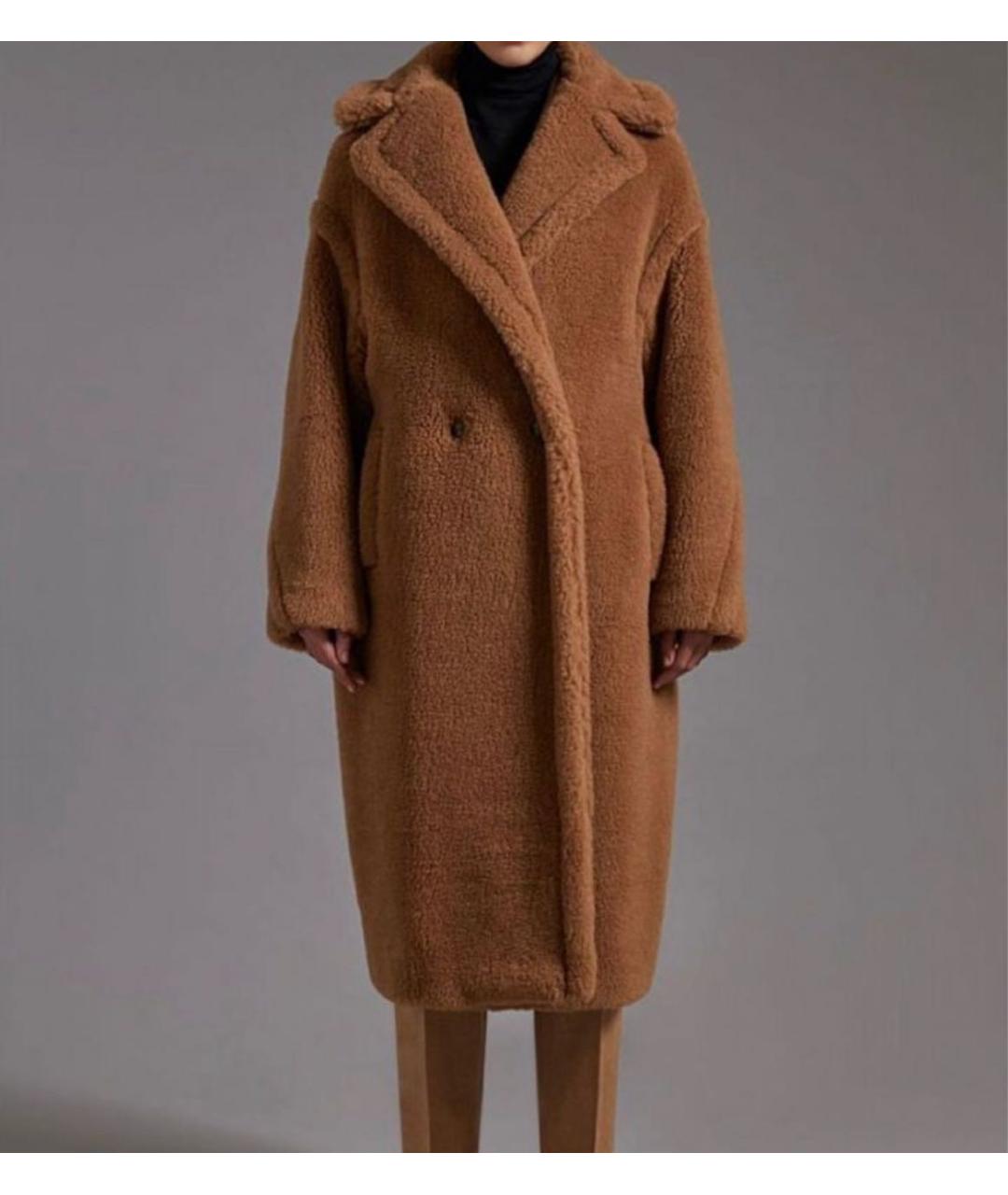 MAX MARA Коричневая шерстяная шуба, фото 4