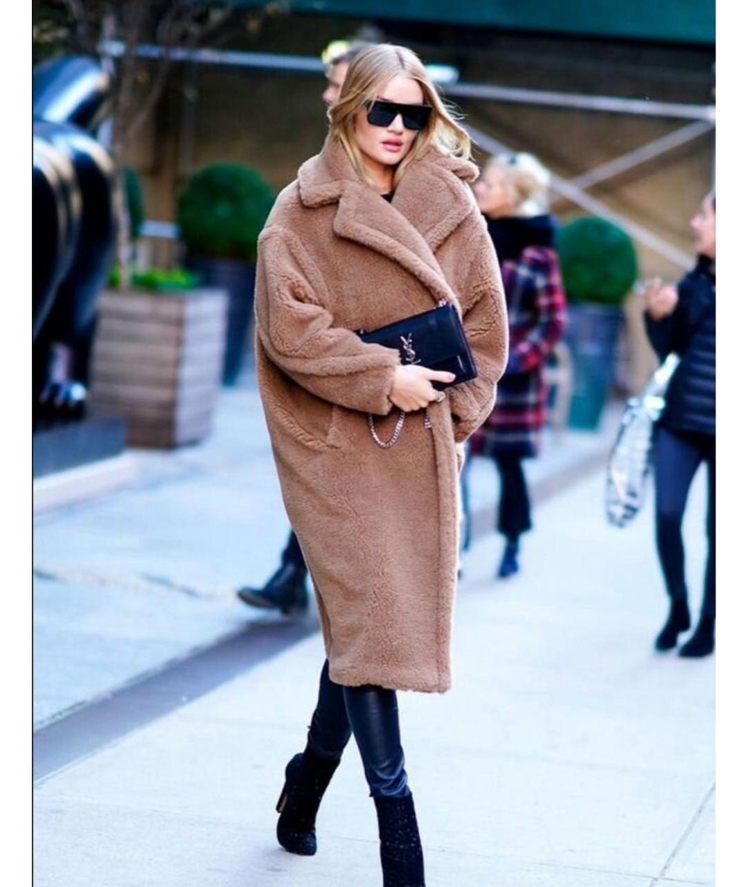 MAX MARA Коричневая шерстяная шуба, фото 6