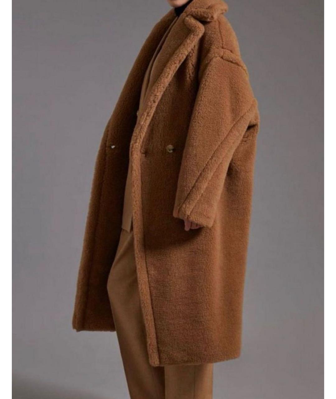 MAX MARA Коричневая шерстяная шуба, фото 2