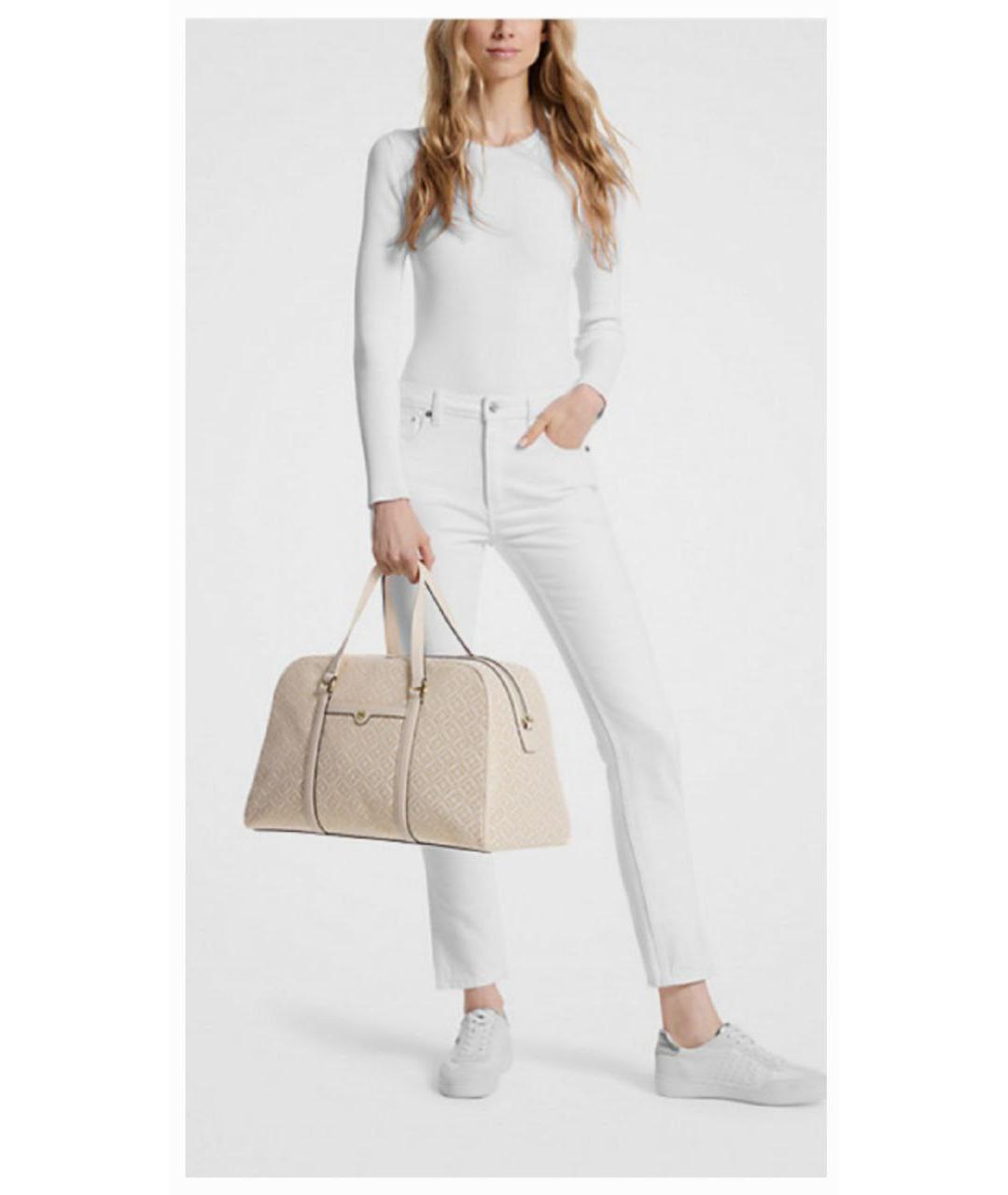 MICHAEL KORS Бежевая жаккардовая дорожная/спортивная сумка, фото 4