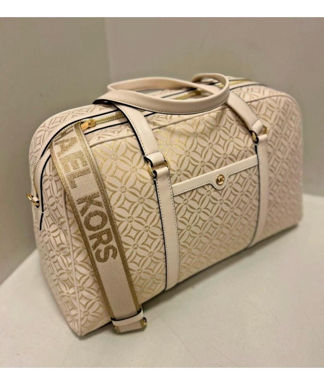 MICHAEL KORS Бежевая жаккардовая дорожная/спортивная сумка, фото 5