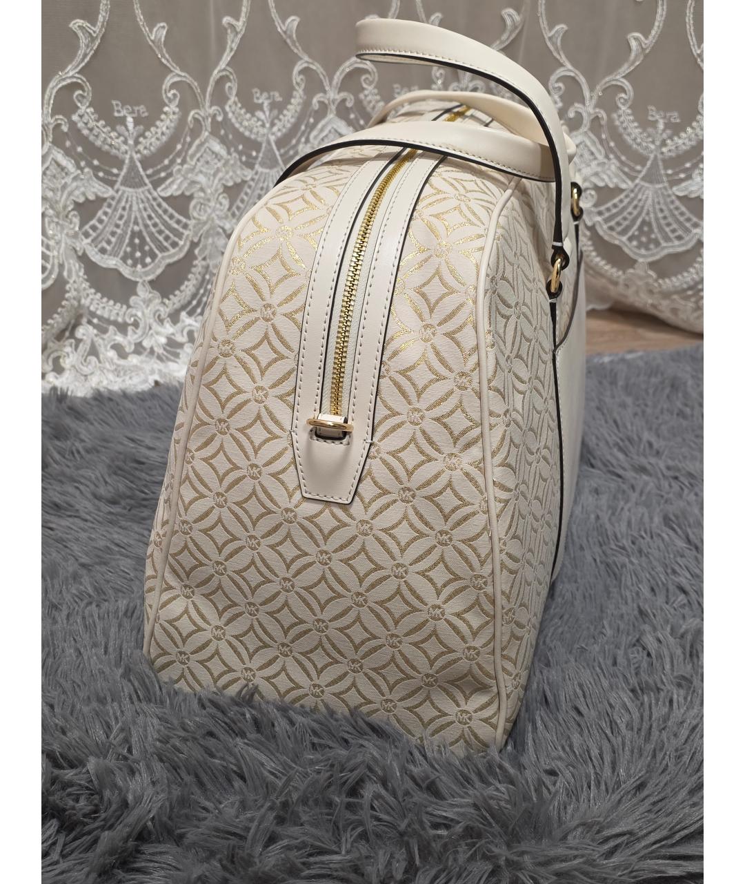 MICHAEL KORS Бежевая жаккардовая дорожная/спортивная сумка, фото 7