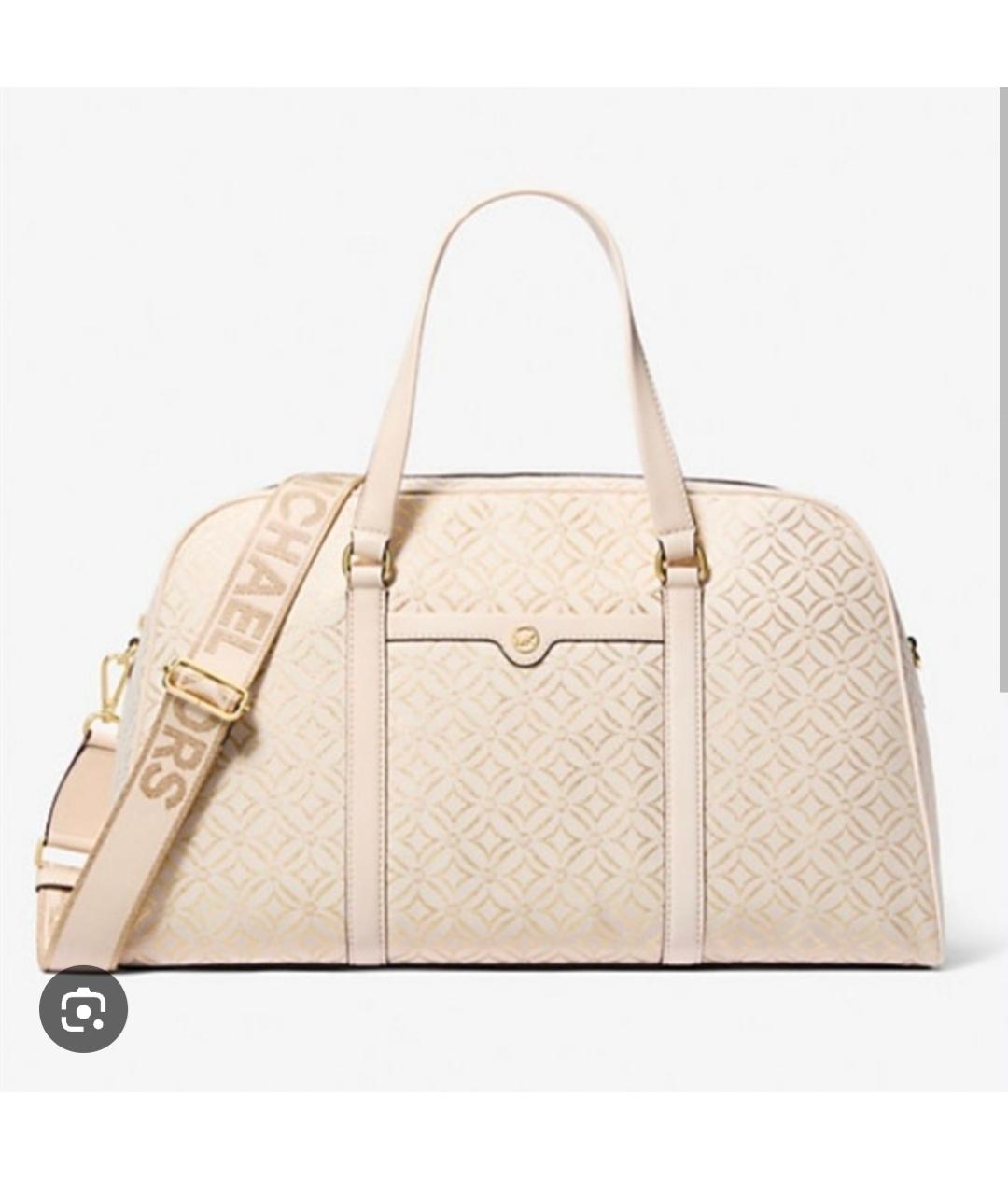 MICHAEL KORS Бежевая жаккардовая дорожная/спортивная сумка, фото 10