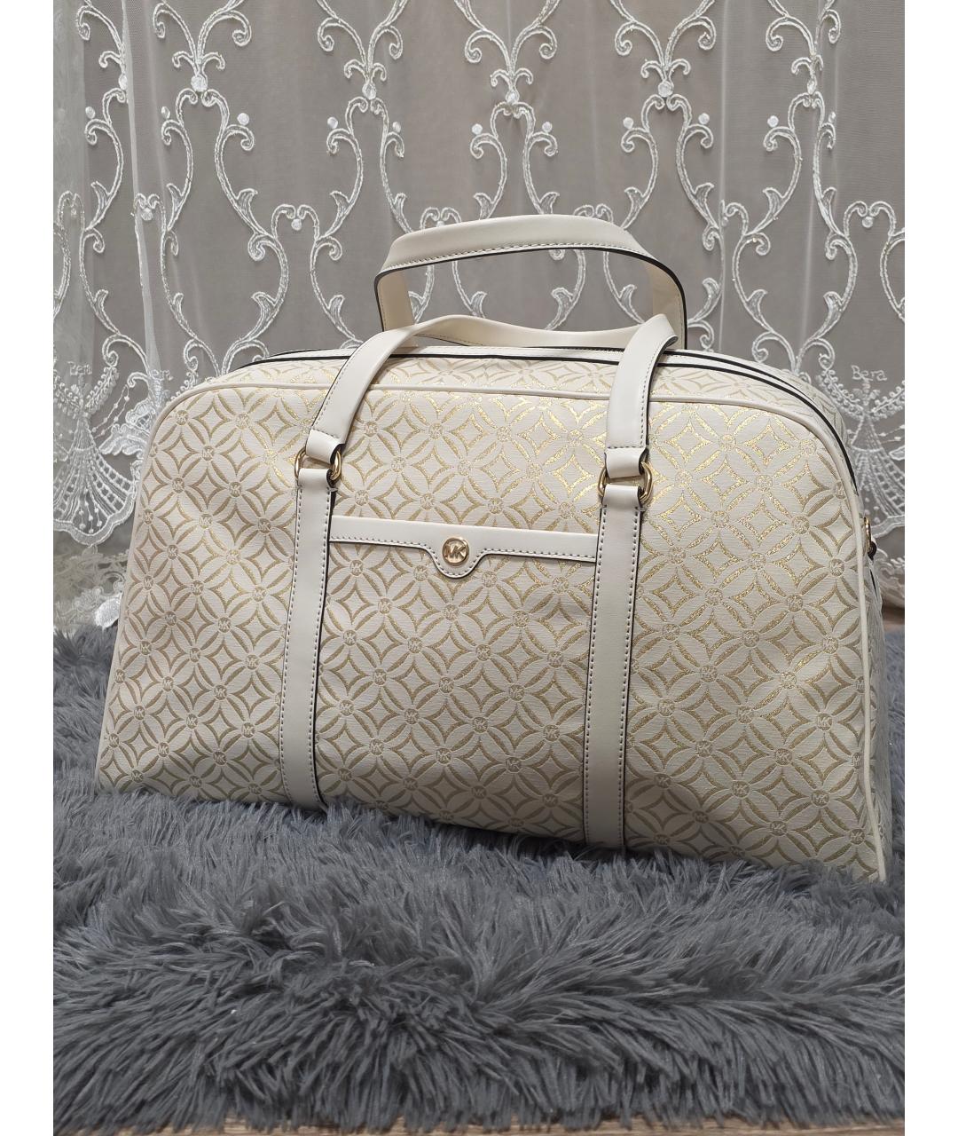 MICHAEL KORS Бежевая жаккардовая дорожная/спортивная сумка, фото 9