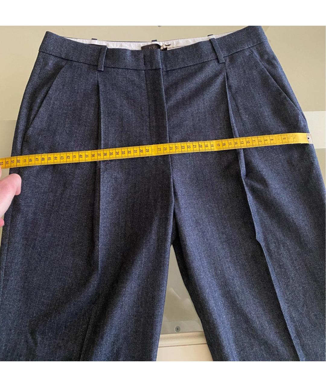 PESERICO Антрацитовые полиэстеровые прямые брюки, фото 8