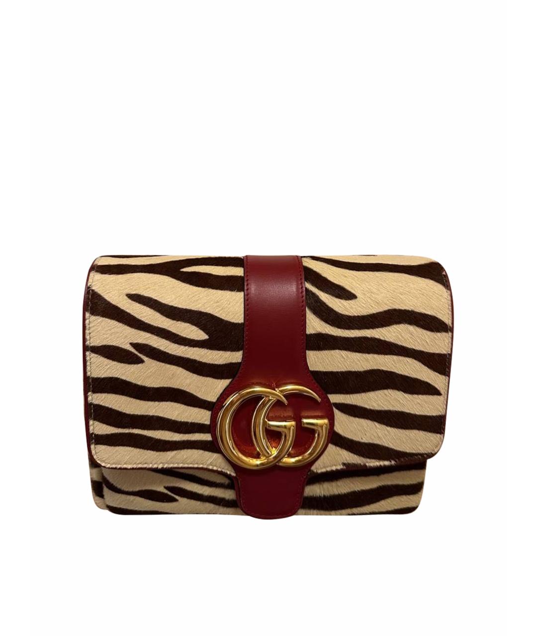 GUCCI Бордовая кожаная сумка через плечо, фото 1