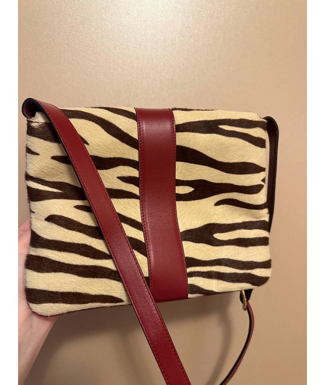 GUCCI Бордовая кожаная сумка через плечо, фото 6