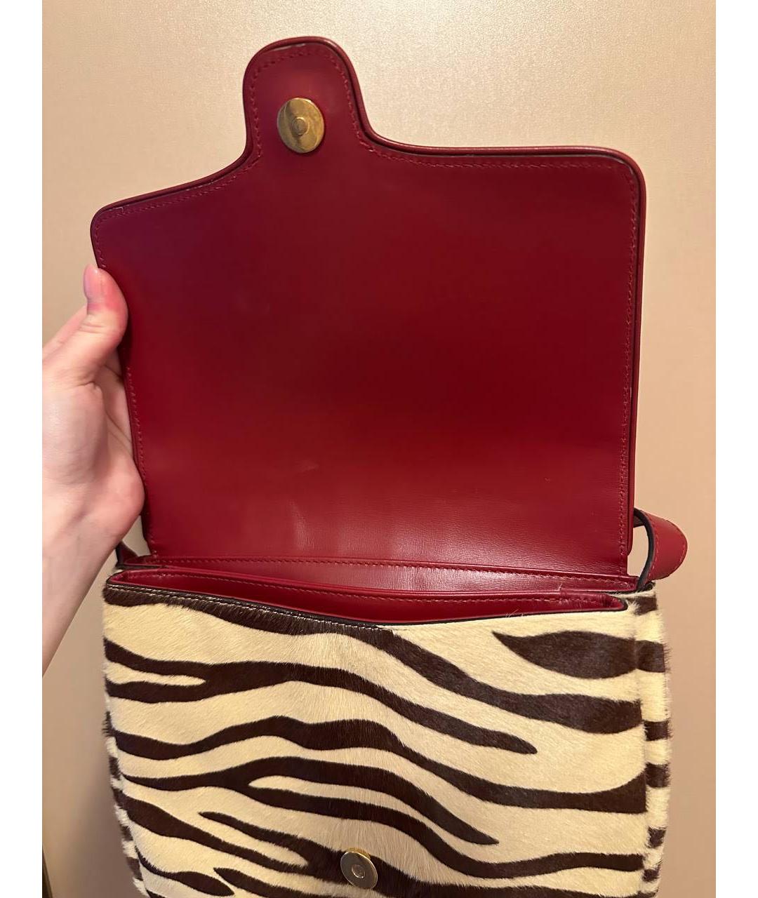 GUCCI Бордовая кожаная сумка через плечо, фото 8