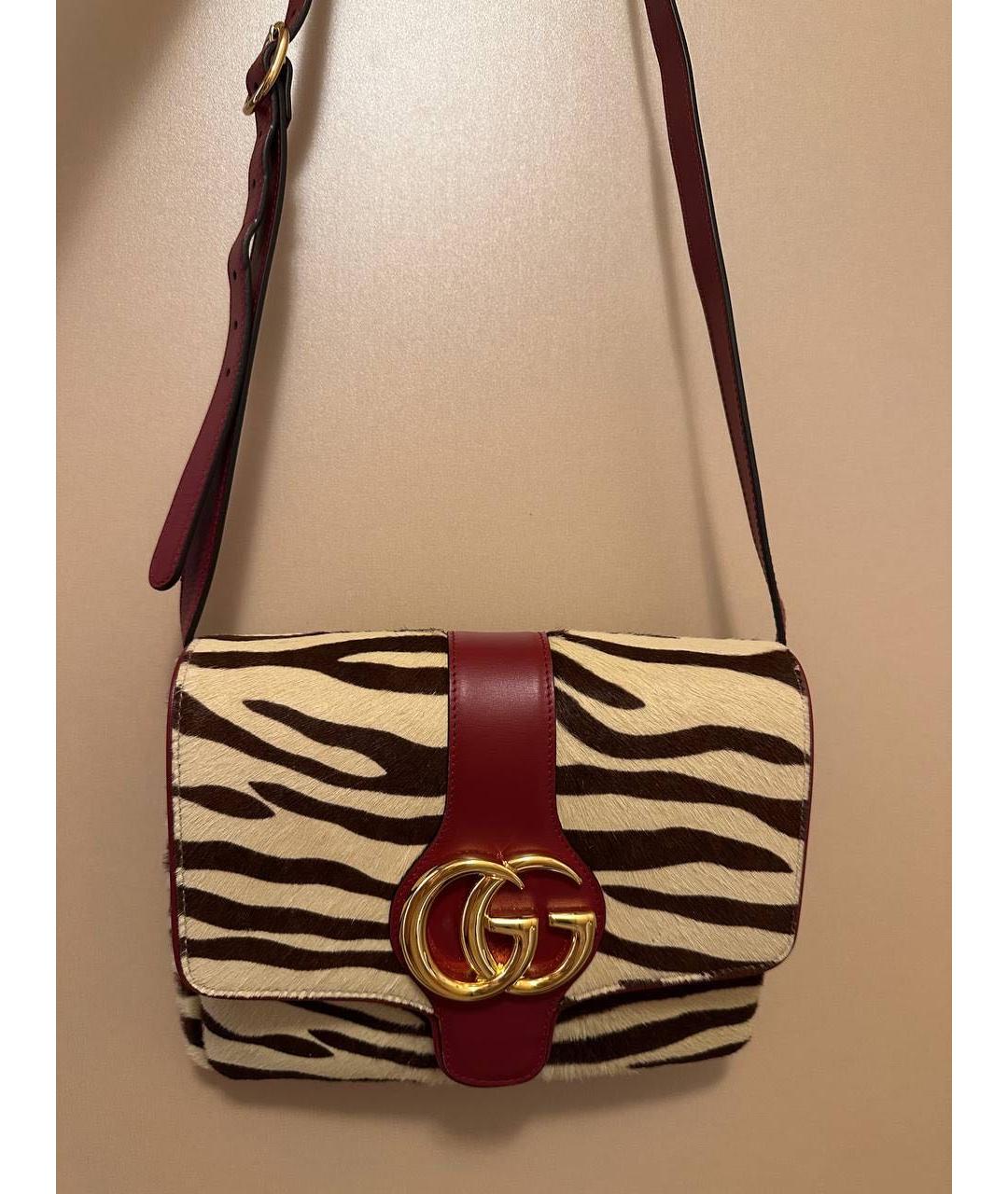 GUCCI Бордовая кожаная сумка через плечо, фото 9