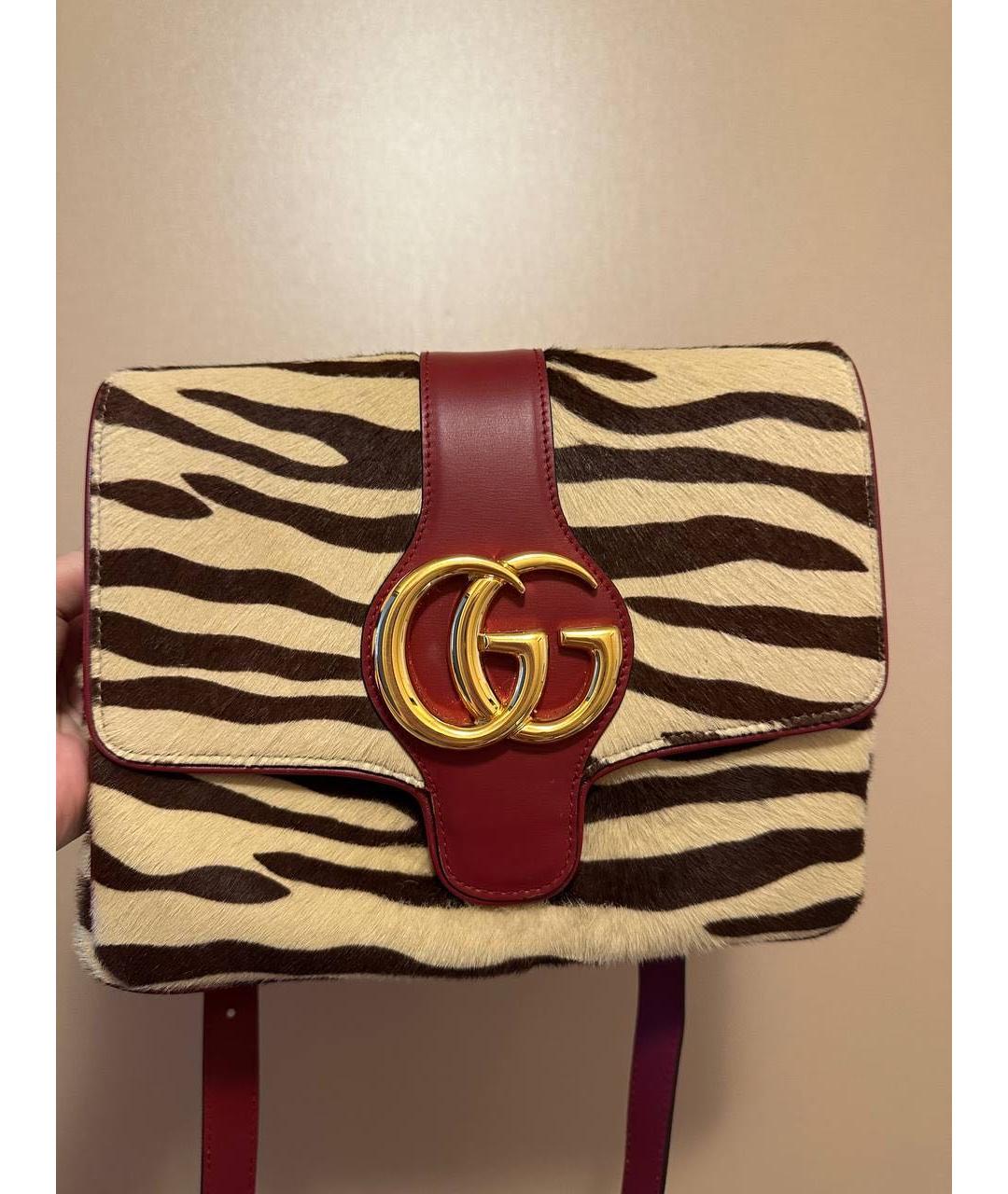 GUCCI Бордовая кожаная сумка через плечо, фото 2