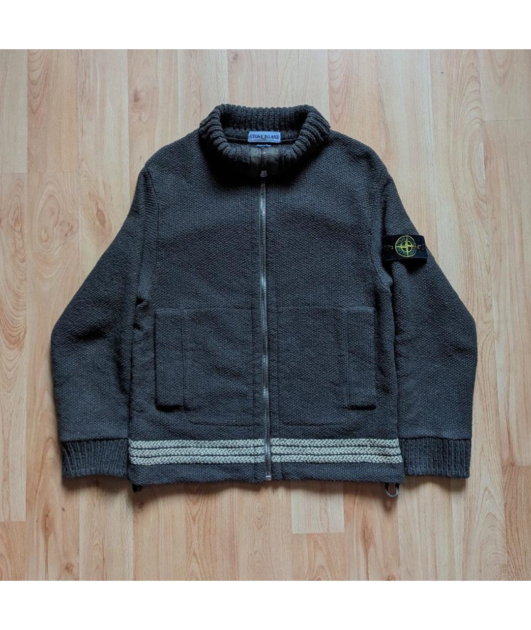 STONE ISLAND Коричневая шерстяная куртка, фото 10