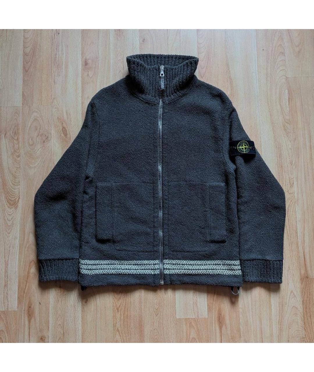 STONE ISLAND Коричневая шерстяная куртка, фото 2