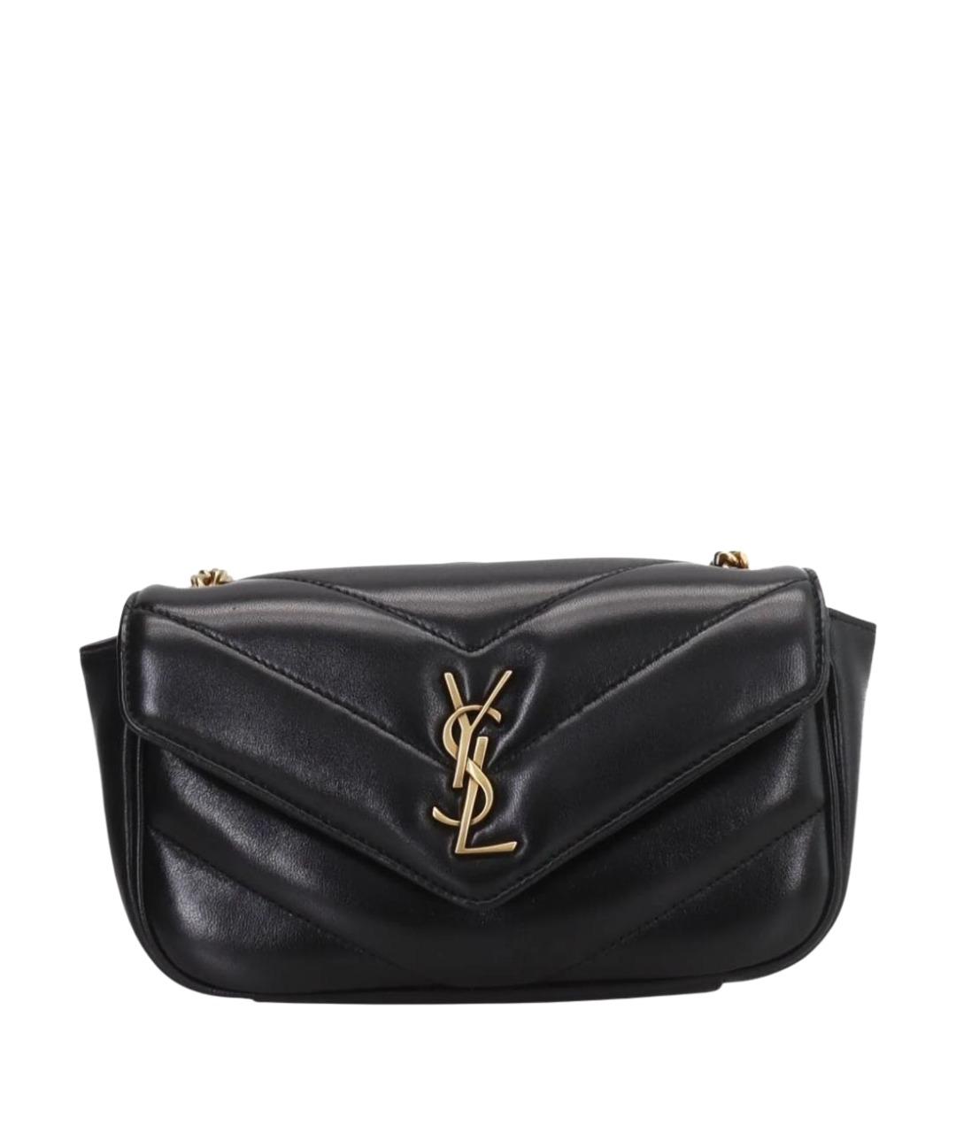 SAINT LAURENT Черная кожаная сумка через плечо, фото 1