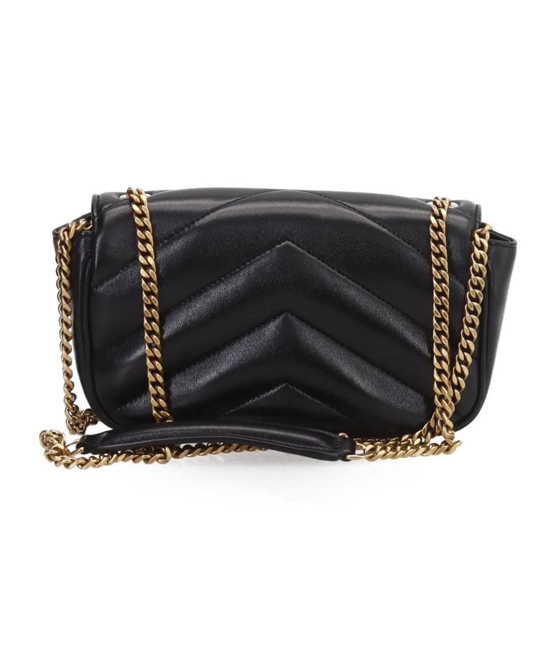 SAINT LAURENT Черная кожаная сумка через плечо, фото 3