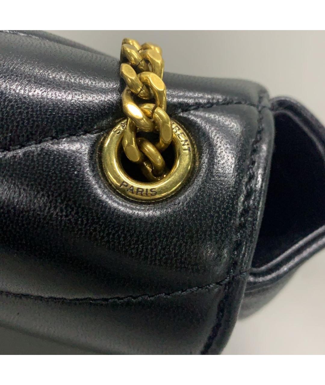 SAINT LAURENT Черная кожаная сумка через плечо, фото 7