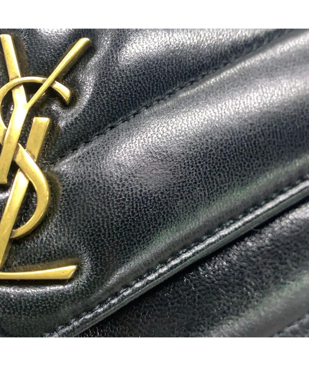 SAINT LAURENT Черная кожаная сумка через плечо, фото 6