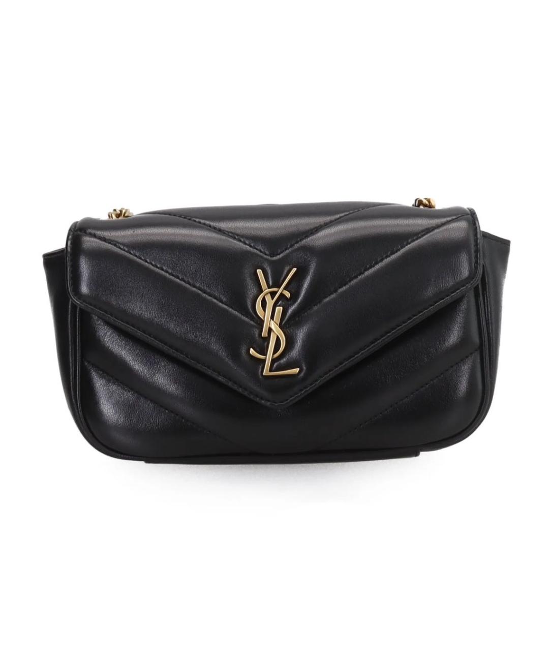SAINT LAURENT Черная кожаная сумка через плечо, фото 8