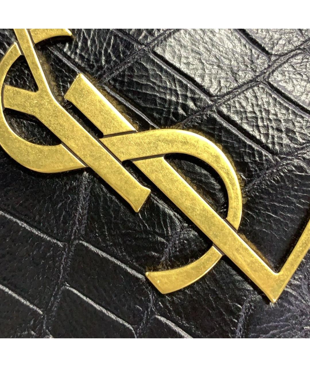 SAINT LAURENT Черная кожаная сумка через плечо, фото 6