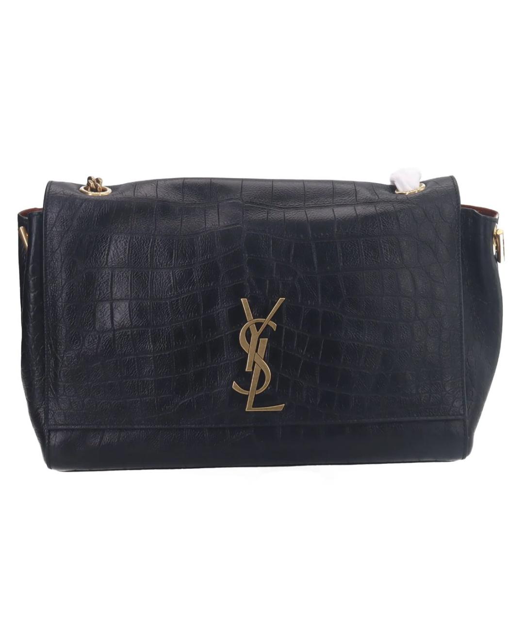 SAINT LAURENT Черная кожаная сумка через плечо, фото 1