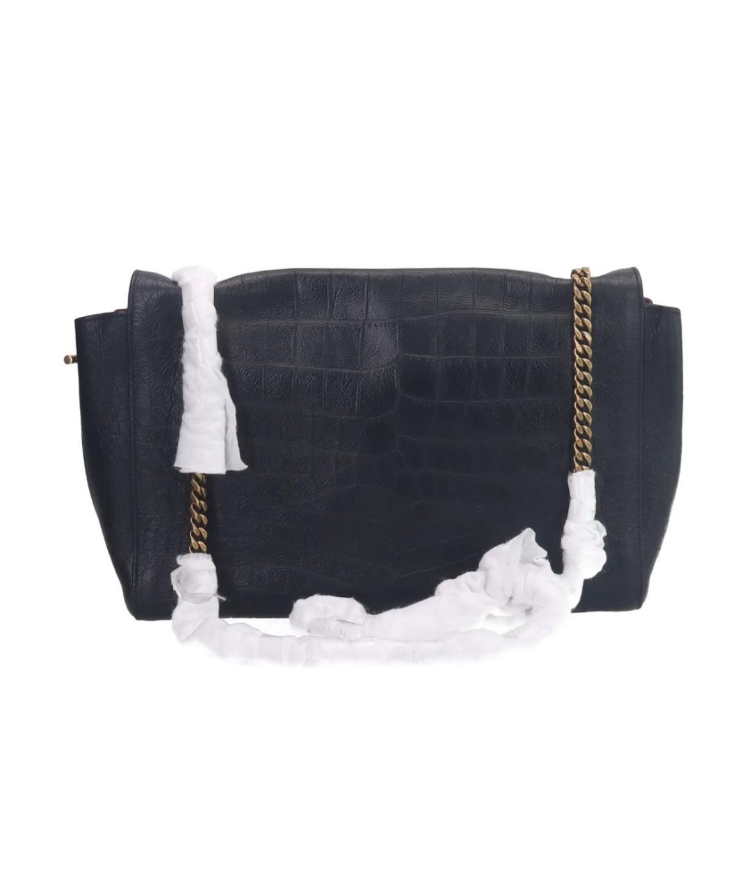 SAINT LAURENT Черная кожаная сумка через плечо, фото 3