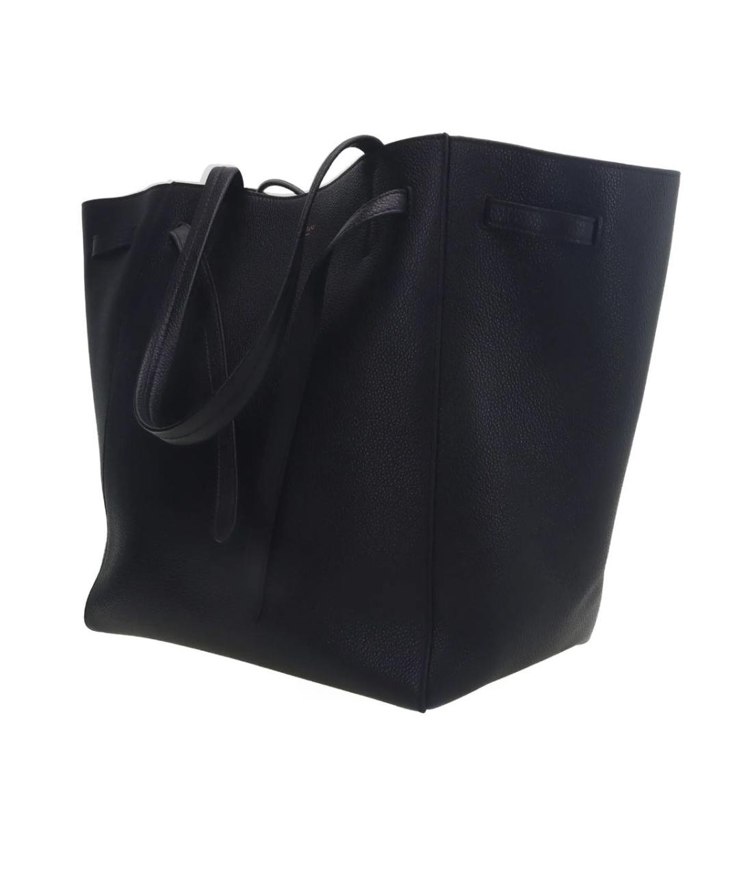 SAINT LAURENT Черная кожаная сумка тоут, фото 2