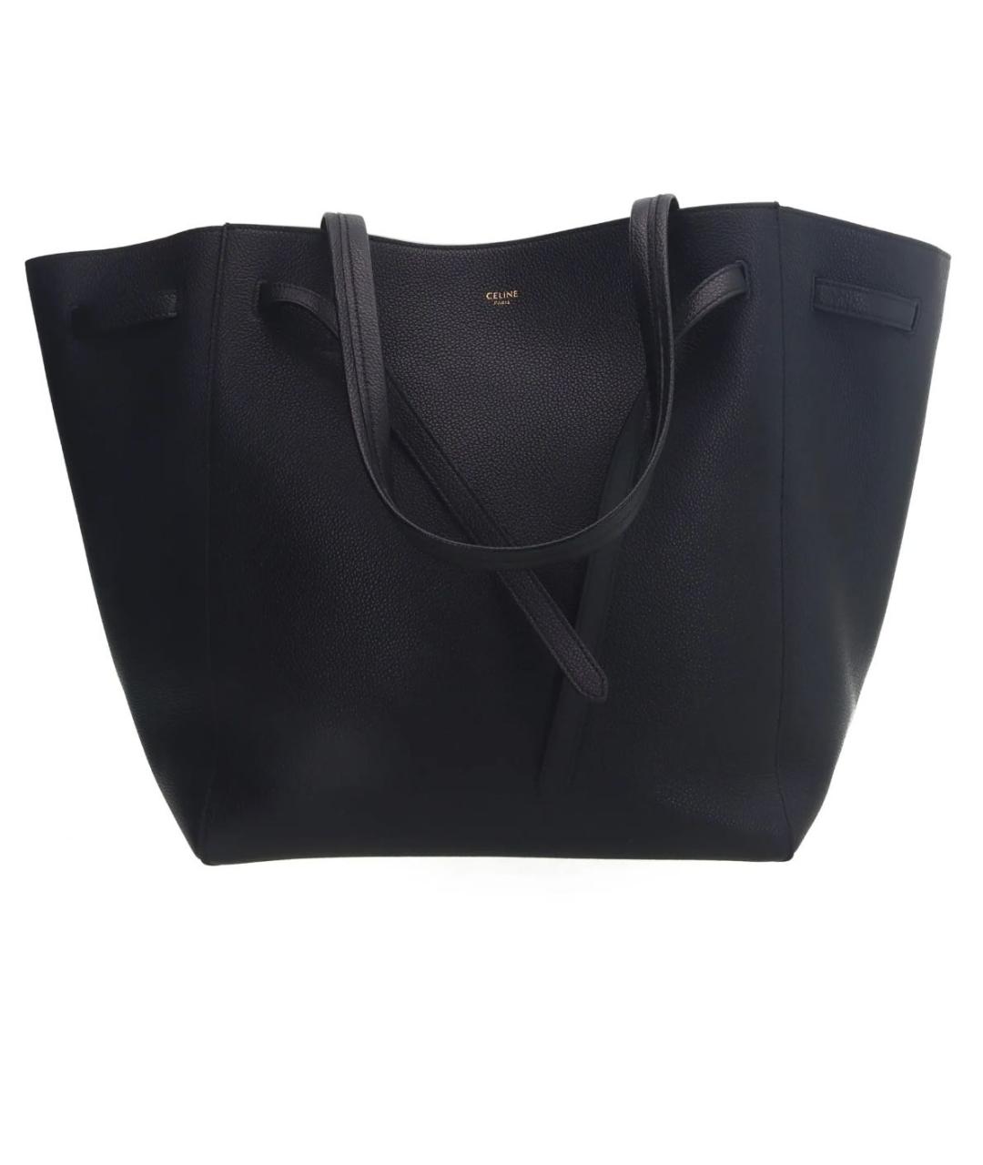 SAINT LAURENT Черная кожаная сумка тоут, фото 9