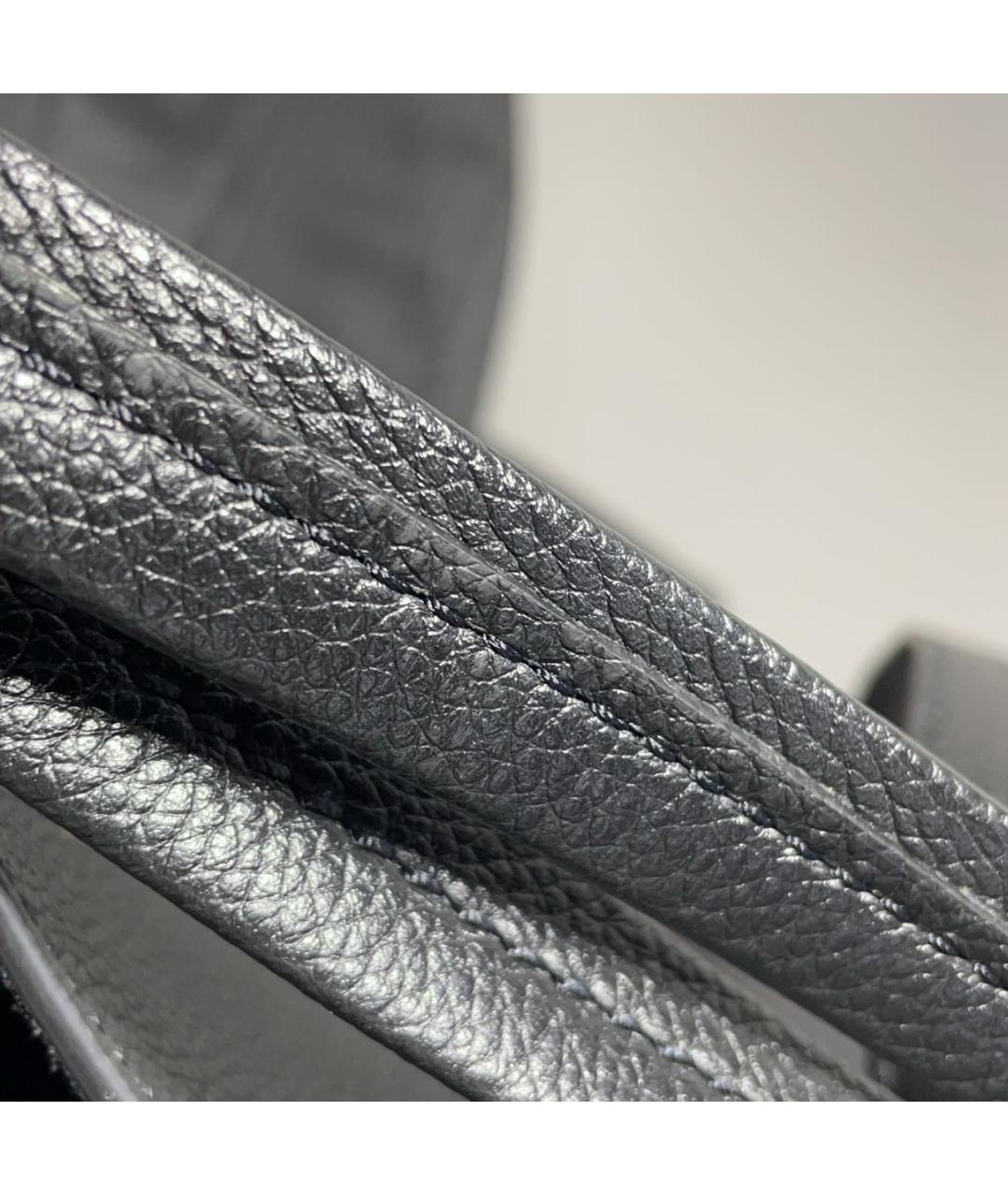 SAINT LAURENT Черная кожаная сумка тоут, фото 8