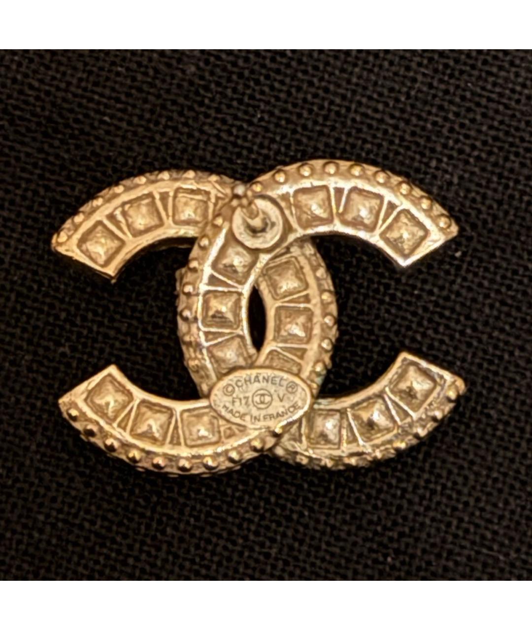 CHANEL Золотые металлические серьги, фото 3