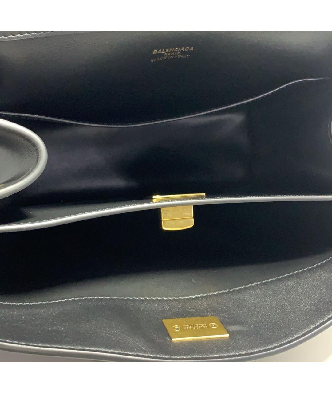 BALENCIAGA Черная кожаная сумка тоут, фото 5