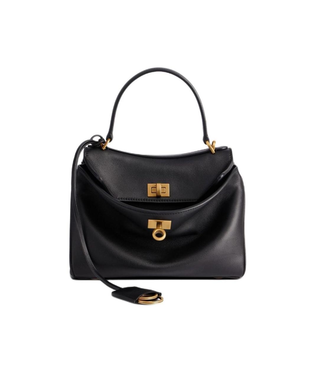 BALENCIAGA Черная кожаная сумка тоут, фото 6