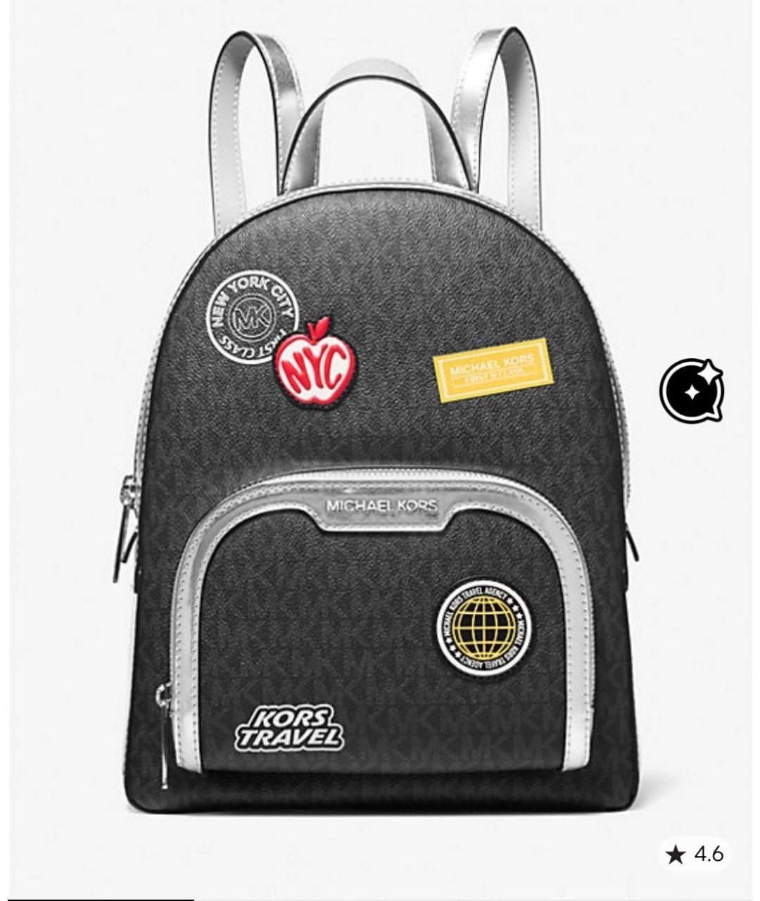 MICHAEL KORS Черный рюкзак из искусственной кожи, фото 10