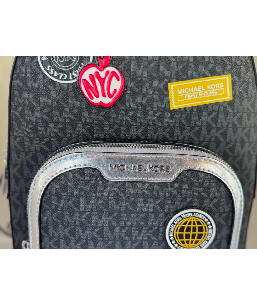 MICHAEL KORS Черный рюкзак из искусственной кожи, фото 5