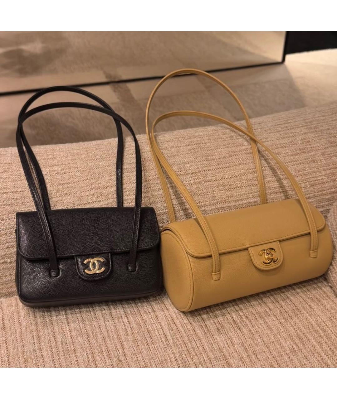 CHANEL Бежевая кожаная сумка через плечо, фото 5