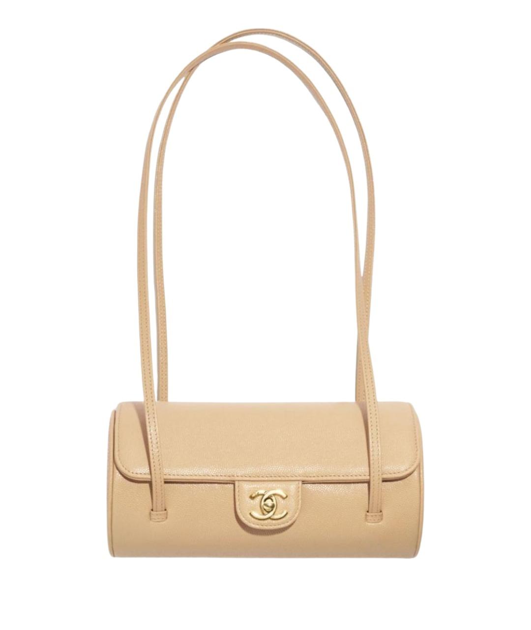 CHANEL Бежевая кожаная сумка через плечо, фото 1
