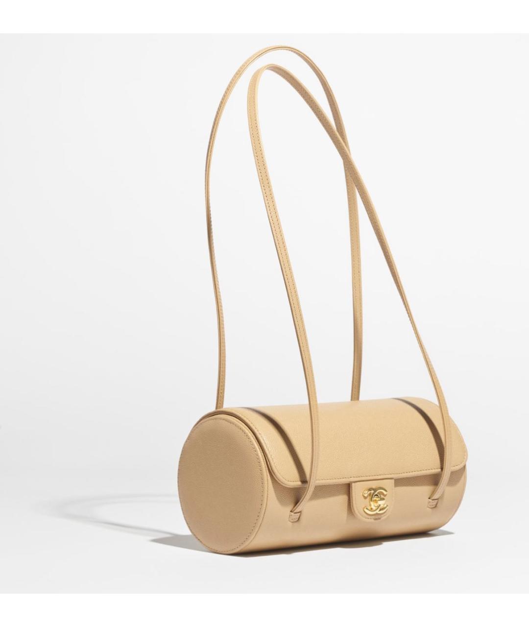 CHANEL Бежевая кожаная сумка через плечо, фото 2
