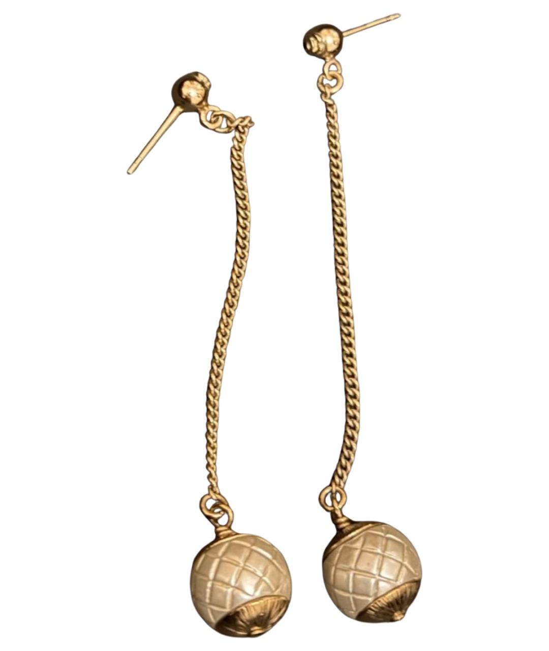 CHANEL Золотые металлические серьги, фото 1